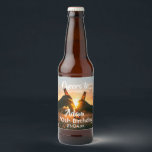 70th birthday party for guys cheers beer beer bottle label<br><div class="desc">A beer label for 70th birthday party for a guy. Photo of two hands holding bottles of beer against the evening sunset. Keep the photo or add yours. With the text: Cheers to, templates for a name age 70 and a date. Date of birth or the date of the party....</div>