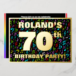 70th Birthday Party — Fun, Colourful Music Symbols