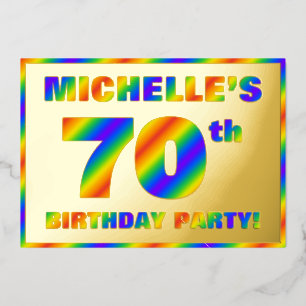 70th Birthday Party — Fun, Rainbow Spectrum “70”