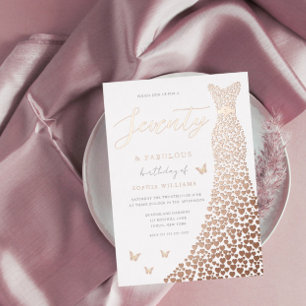 70th Birthday Party Gold Dress Fabulous