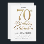 70th Birthday Party Gold Invitation<br><div class="desc">70th birthday party invitation in gold</div>