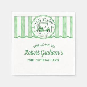 70th Birthday Party Golf Theme Cocktail Napkin
