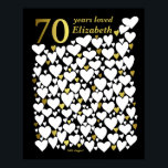 70th Birthday Party Guest Book Gift Poster<br><div class="desc">A wonderful 70th birthday present idea. This fabulous poster contains 70 hearts for you to fill with 70 short messages of love. Perfect for a special 70th birthday gift from the family - or use at a seventieth party as a guest book. Print large for lots of space to write...</div>
