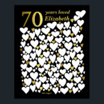 70th Birthday Party Guest Book Gift Poster<br><div class="desc">A wonderful 70th birthday present idea. This fabulous poster contains 70 hearts for you to fill with 70 short messages of love. Perfect for a special 70th birthday gift from the family - or use at a seventieth party as a guest book. Print large for lots of space to write...</div>