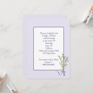 70th Birthday Party Hearts and Lily of the Valley Invitation