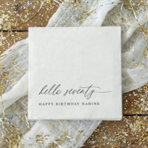 70th Birthday Party Hello 70 Modern Milestone Napkin