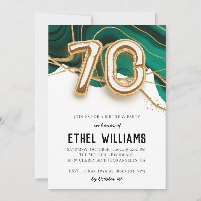 70th Birthday Party Invitation (Front)