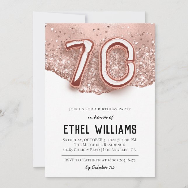 70th Birthday Party Invitation (Front)
