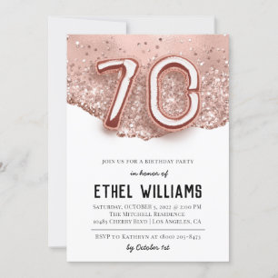 70th Birthday Party Invitation