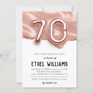 70th Birthday Party Invitation