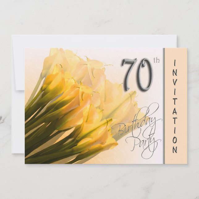 70th Birthday Party Invitation - Calla Lilies (Front)