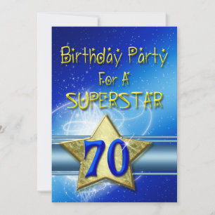 70th Birthday party Invitation for a Superstar.