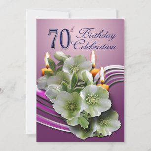 70th Birthday Party Invitation - Hellebores