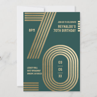 70th Birthday Party Invitation Modern Elegant
