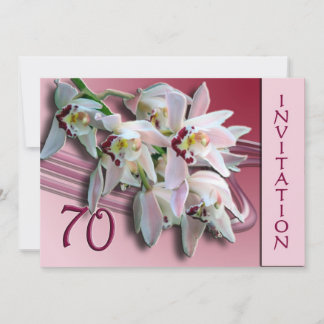 70th Birthday Party Invitation - Orchids