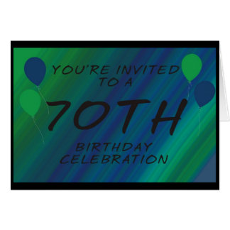 70th Birthday Party Invite Card