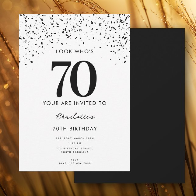 70th Birthday Party Look Who's 70 Modern  Invitation (70th Birthday Party Look Who's 70 Modern Invitation)