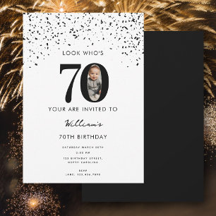70th Birthday Party Look Who's 70 Modern Photo  Invitation
