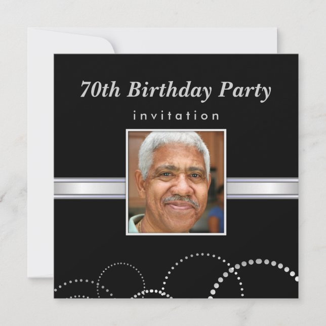 70th Birthday Party - Mens Photo Invitations (Front)