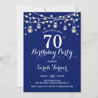 70th Birthday Party - Navy Blue