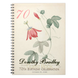 70th Birthday Party Passiflora Guest Book