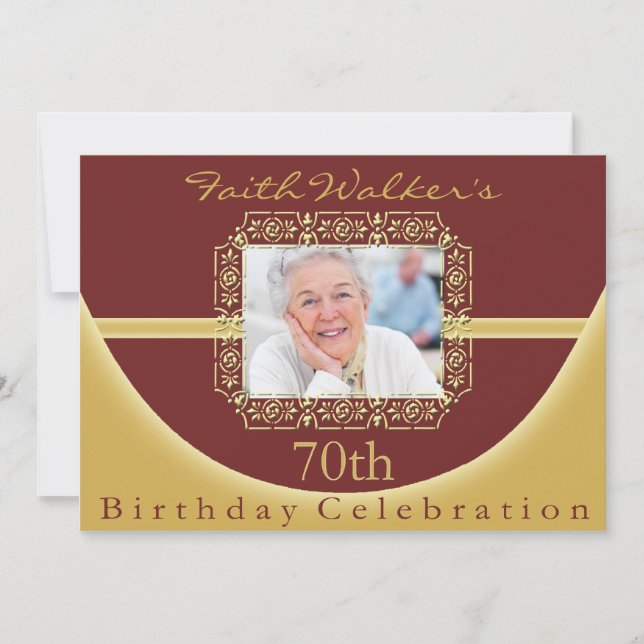 70th Birthday Party Personalised Invitation (Front)