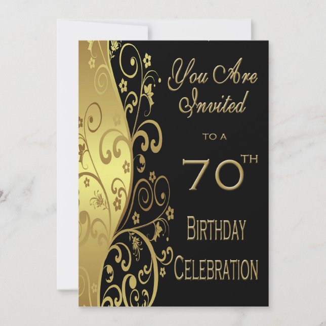 70th Birthday Party Personalised Invitation (Front)