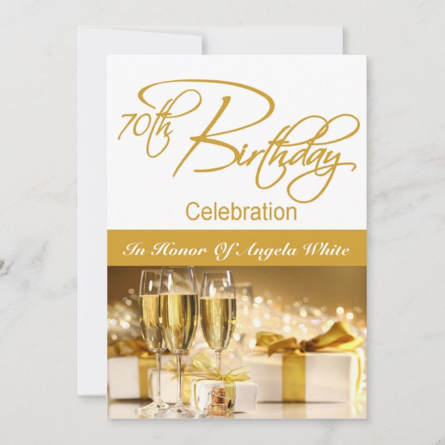 70th Birthday Party Personalised Invitation (Front)