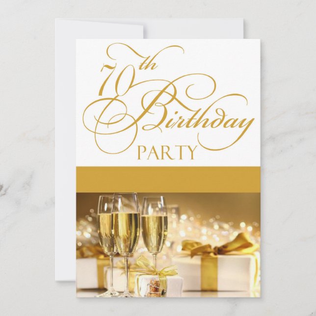 70th Birthday Party Personalised Invitation (Front)