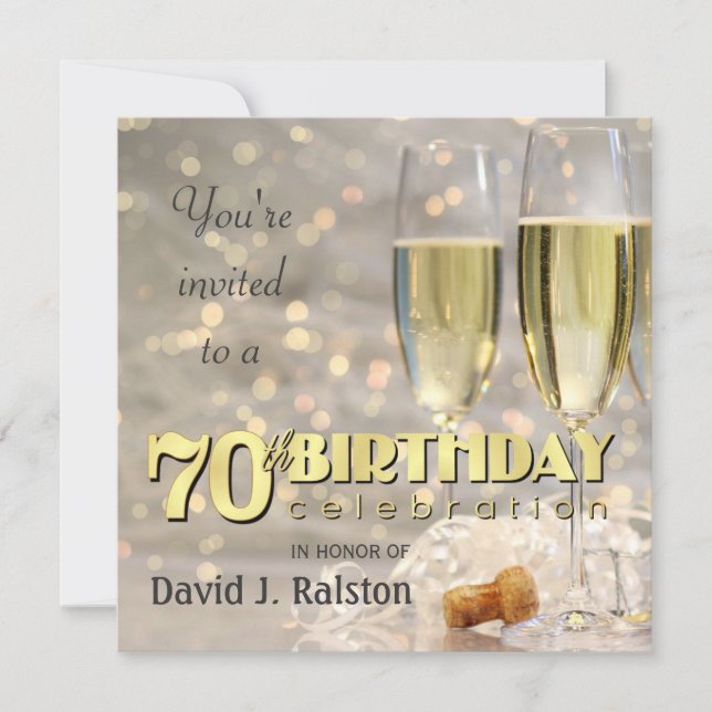 70th Birthday Party  - Personalised Invitations (Front)
