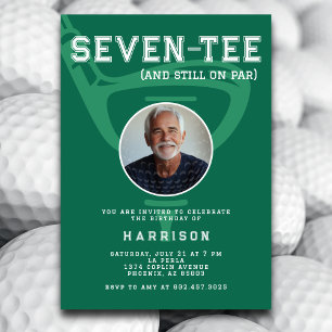 70th Birthday Party Photo Modern Golf Green Invitation