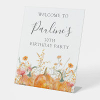 70th Birthday Party Pumpkin Wildflower Welcome
