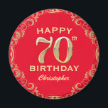 70th Birthday Party Red and Gold Glitter Frame Magnet<br><div class="desc">70th Birthday Party Red and Gold Glitter Frame Magnet. For further customisation,  please click the "Customise it" button and use our design tool to modify this template.</div>