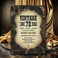 70th Birthday Party Vintage Theme World Map