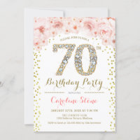 70th Birthday Party - White Gold Pink