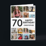 70th Birthday Photo Collage 13 Photos Black White Card<br><div class="desc">70th Happy Birthday Photo Collage 13 Photos Black and White Birthday Card for Any Age. 1st 13th 15th 16th 18th 20th 21st 30th 40th 50th 60th 70th 80th 90th 100th,  Any Ages. For further customisation,  please click the "Customise it" button and use our design tool to modify this template.</div>