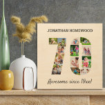 70th Birthday Photo Collage in Number 70 Wood Wall Art<br><div class="desc">Create your own wood art photo collage for a unique 70th birthday gift. The design features a photo collage in the shape of a number 70. The template is set up for you to add your own photographs as well as a name and your own custom wording. The sample wording...</div>