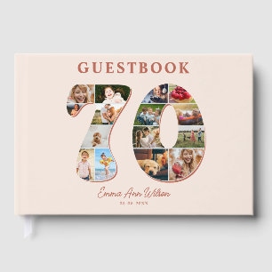 70th Birthday Photo Collage Milestone Guestbook