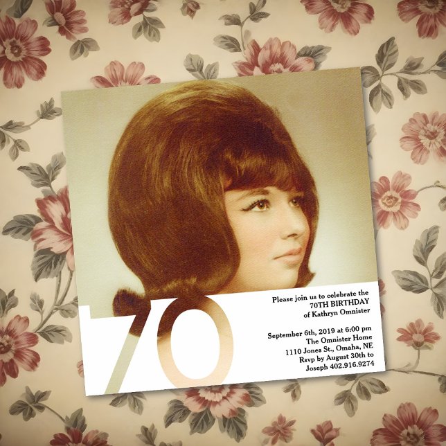 70th Birthday Photo Invitation - 5.25 x 5.25 (Creator Uploaded)