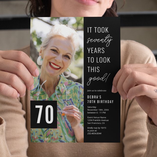 70th Birthday Photo Party Invitation (Creator Uploaded)