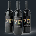 70th Birthday Photo Template Black Wine Label<br><div class="desc">Celebrate your 70th birthday in style with these unique photo template wine labels from Zazzle. Invite all your friends and family to join you for the special day with our unique party accessories. Choose your photos to create cute and playful or classic and sophisticated. Create a cherished keepsake that will...</div>