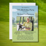 70th Birthday Photo Watercolor Golf Theme Invitation<br><div class="desc">This festive and colorful watercolor Photo 70th (any year) Birthday Party Invitation has a Golf theme and it's perfect for a Golfer and features a lovely golf course. Much to personalize to make appropriate for your own event. We have all the ingredients to make it a special party — starting...</div>