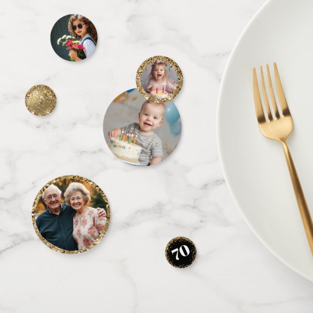 70th birthday Photos Gold Confetti (Group)