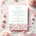 70th Birthday Pink Carnation January Birth Flower Invitation<br><div class="desc">Perfect invitation for an January birthday party. Carnation is the birth flower for that month. It forms a pretty watercolor bottom border on this floral invitation template. All text is editable</div>