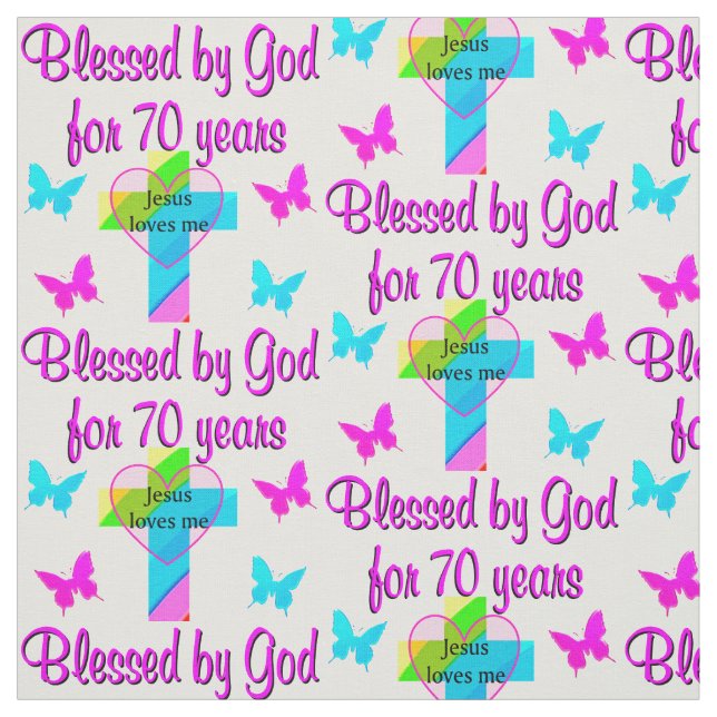 70TH BIRTHDAY PRAYER FABRIC (Swatch)