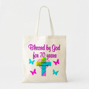 70TH BIRTHDAY PRAYER TOTE BAG