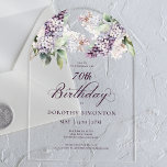 70th Birthday Purple Spring Lilac Flower Arch<br><div class="desc">Soft watercolor purple lilacs create a pretty springtime 70th birthday invitation. The calligraphy adds an elegant aesthetic. It is part of the Purple Spring Lilac Flower collection. It lets you choose a theme and then easily create a unique invitation suite, welcome signs and party decorations. Party planning becomes fun and...</div>