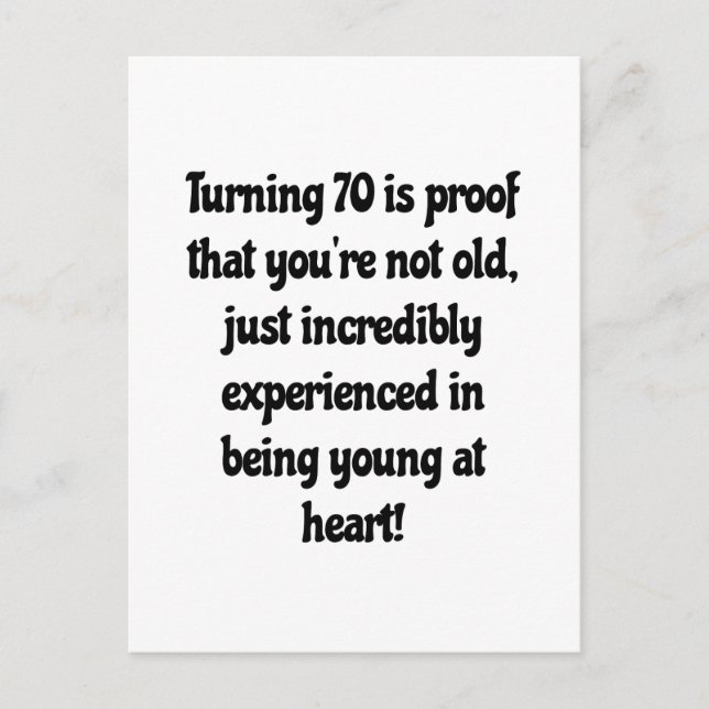 70th birthday quotes postcard (Front)