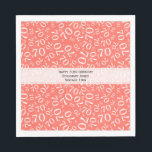 70th Birthday Random Number Pattern Coral/White Napkin<br><div class="desc">This cool over-the-hill design is a coral and white random number pattern with the milestone number 70 repeated in varied sizes and angles in an all-over print. The white banner in the centre has three lines for your event text. There should be room for your event, name, initial, or monogram,...</div>