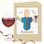70th Birthday Red Wine Cartoon for Him Funny Bold  Card<br><div class="desc">Let that special guy celebrating his 70th birthday know that you are toasting him on his special day ...   Personalise it with his name</div>